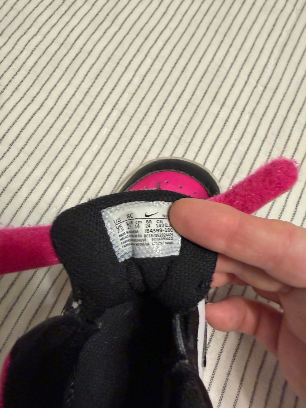 NIKE Court Borough Mid 2 Kids Sneakers Shoes Pink Black White Size 7.5 Toddler - Picture 8 of 8